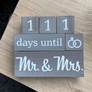 Days Until Mr. + Mrs. Countdown Block Calendar